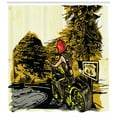 thumbnail image 3 of Ambesonne Motorcycle Shower Curtain, Girl on a Chopper, 69"Wx84"L, Multicolor, 3 of 3