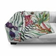 thumbnail image 3 of Watercolor Flower Soft Flannel Fleece Blanket, Tropical Wild Orchid Flowers with Palm Leaves Print Exotic Style Nature, Cozy Plush for Indoor and Outdoor Use, 50" x 60", Multicolor, by Ambesonne, 3 of 6