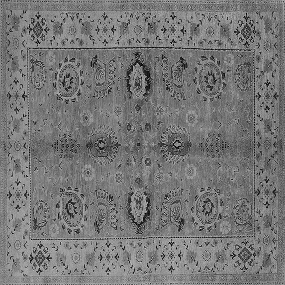 Ahgly Company Machine Washable Indoor Square Oriental Gray Traditional Area Rugs, 6' Square