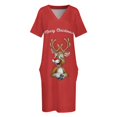 thumbnail image 4 of Vestido de Reno suelto con bolsillo para mujer embarazada vestido elegante Feliz Navidad, 4 of 7
