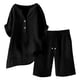 thumbnail image 4 of Conjunto de 2 piezas para mujer: blusa de pierna ancha y pantalones elásticos, cuello en V, ropa informal para el día a día, para todas las estaciones, tallas S/XXXXXL, 4 of 6