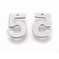 thumbnail image 1 of 40 piezas de dijes de acero inoxidable 201 con forma de número, colgantes metálicos resistentes, número 5, accesorios para joyería., 1 of 2
