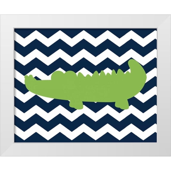 Robinson, Tamara 32x26 White Modern Wood Framed Museum Art Print Titled - Chevron Alligator II