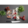 thumbnail image 3 of Cookies with Santa Claus Mrs. Claus Glass Cutting Board Large 12 in x 15 in, 3 of 5