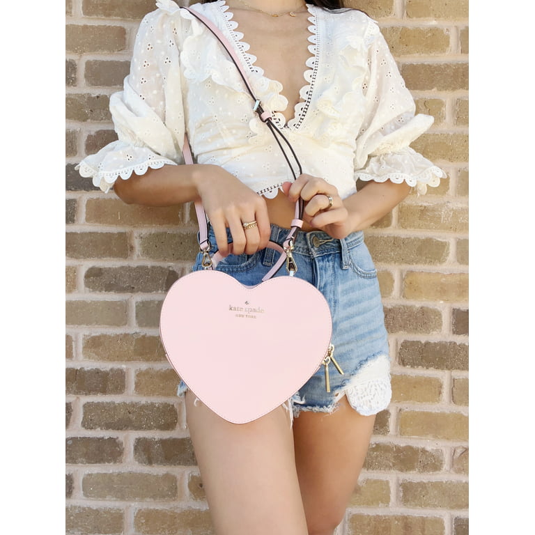 Faux Fur Handle Quilted Pink Heart Crossbody Bag