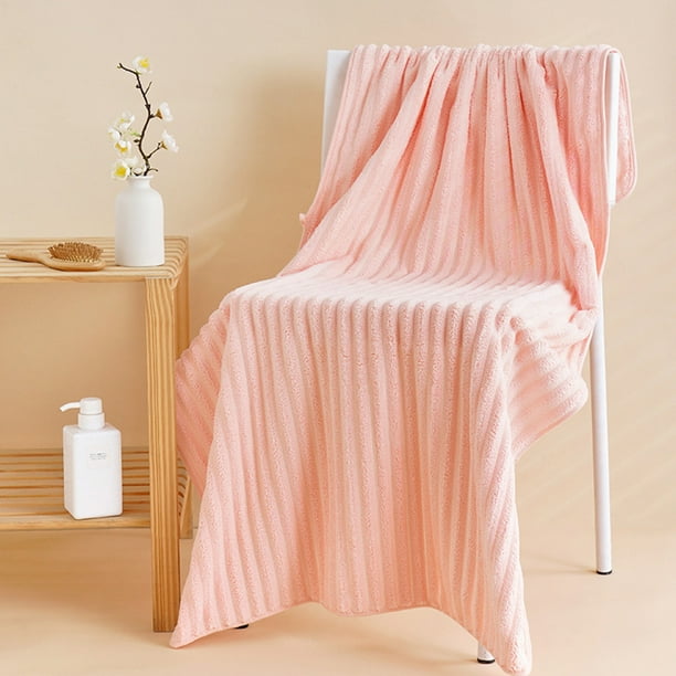 Velvet Vertical Stripe Adult Large Bath Towel Absorbent Drying Home Wrap Couple Bath Towel