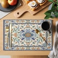 thumbnail image 2 of Ethnic Rustic Placemats Set of 8 Boho Southwestern Heritage Orange Blue Green Place Mats Indoor Wipeable Table Mats Washable Dining Table Placemats for Kitchen Holiday Party Home Decor 13x19 Inch, 2 of 9