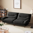 thumbnail image 6 of Furmax Futon with Five Angles Adjustable Armrests and Adjustable Backrest Futon Sofa Couch for Small Spaces Living Room Office,Black, 6 of 7