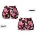 thumbnail image 3 of Rocae Rose Flowers for Women's Quick-Dry Running Shorts,Ladies Active Athletic Apparel Yoga Workout Gym Running Volleyball Spandex Shorts, 3 of 9