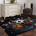 thumbnail image 4 of Sports Area Rug 3x5 FT, Non Slip Entryway Bedside Carpet, Football Basketball Baseball Ball Games Washable Soft Floor Carpet Indoor Mat Non-Shedding Throw Rug for Dorm Kitchen Home Office, 4 of 9