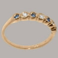 thumbnail image 4 of LBG British Made 18k Rose Gold Natural Diamond & Sapphire Womens Promise Ring - 33 size options - Size 7.75, 4 of 9