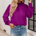 thumbnail image 2 of Razzly Women's Casual Short Sleeve T Shirt Soft Breathable Basic Tee Stylish Fit Comfortable Everyday Wear Loose Fit Neck Top(Purple,M), 2 of 4