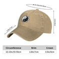 thumbnail image 5 of DouZhe Adjustable Washed Cotton Baseball Cap - Eastern Yin Yang Zen Prints Vintage Dad Hat Unisex Sports Caps (Yellow), 5 of 7