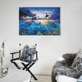 thumbnail image 5 of Blue Ocean Lassen Ocean View Sea Animals Coral Reef Poster Painting On Canvas Wall Art Poster Scroll Picture Print Walls Decor Posters 24x36inch(60x90cm), 5 of 6