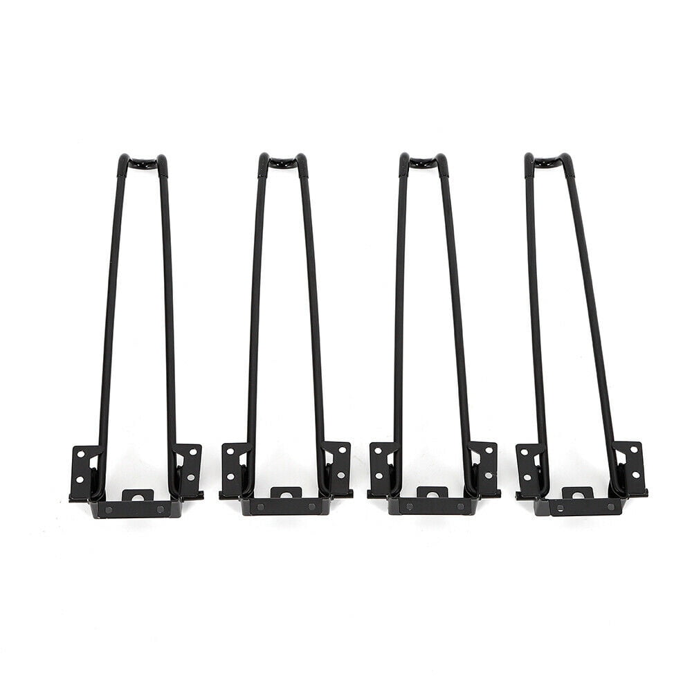 13.85 "/18.5" Coffee Table Hairpin Legs Solid Iron Bar Black Set of 4 Folding 