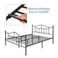 thumbnail image 6 of 3 Piece Bedroom Sets Full Size Black Metal Bed Frame and 2 Brown Nightstands, 6 of 7