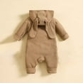 thumbnail image 3 of AUNVITO Baby Cotton Jumpsuit Long Sleeve Rabbit Ear Solid Color One-Piece Outfit 0-24M Soft Breathable Creeper, 3 of 3