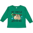 thumbnail image 3 of Inktastic My Uncle Loves Me with Sloth and Hearts Boys or Girls Long Sleeve Toddler T-Shirt, 3 of 5