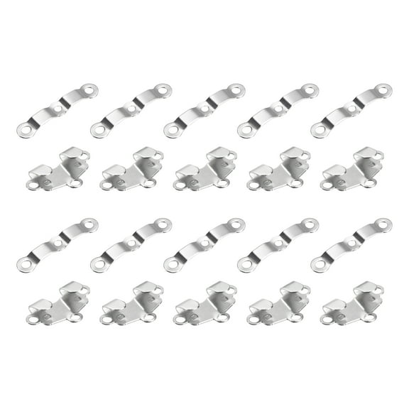 Uxcell 10Set Copper Sewing Hooks and Eyes Closure Set (21x12mm, Silver)