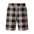 thumbnail image 4 of Resicozy Casual Plaid Shorts for Men 2026 Casual Relaxed Fit Drawstring Elastic Waist Shorts with Pockets Khaki 2XL, 4 of 5