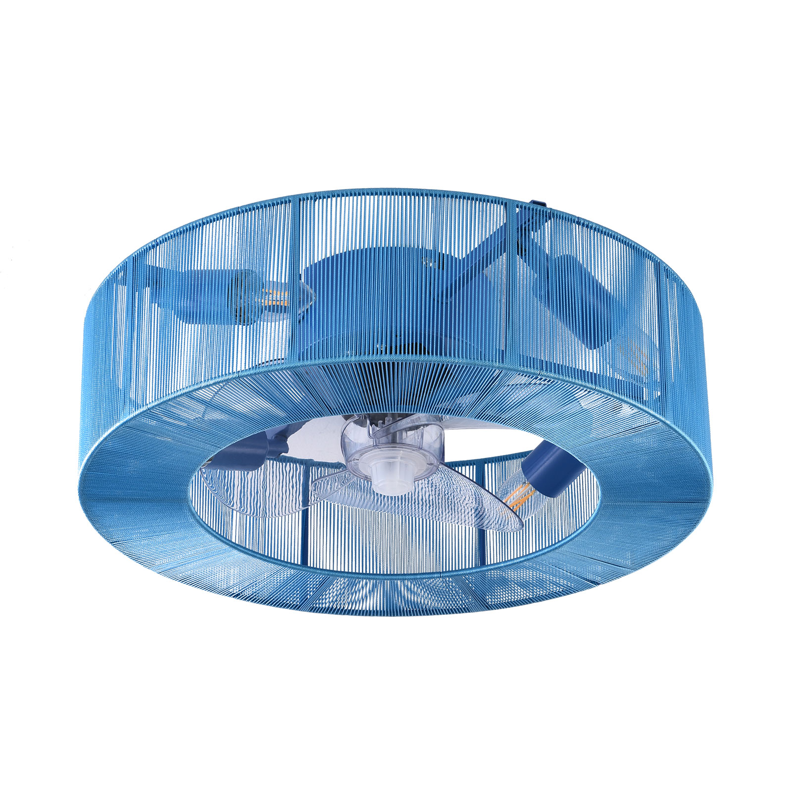 TFCFL 18" Rustic Ceiling Fan Light LED Farmhouse Cage Chandelier Lamp w