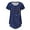 Dark Blue, variant on Womens Plus Size Tops Casual Print Short Sleeve V-Neck with Button Loose Tops T-Shirt Blouse