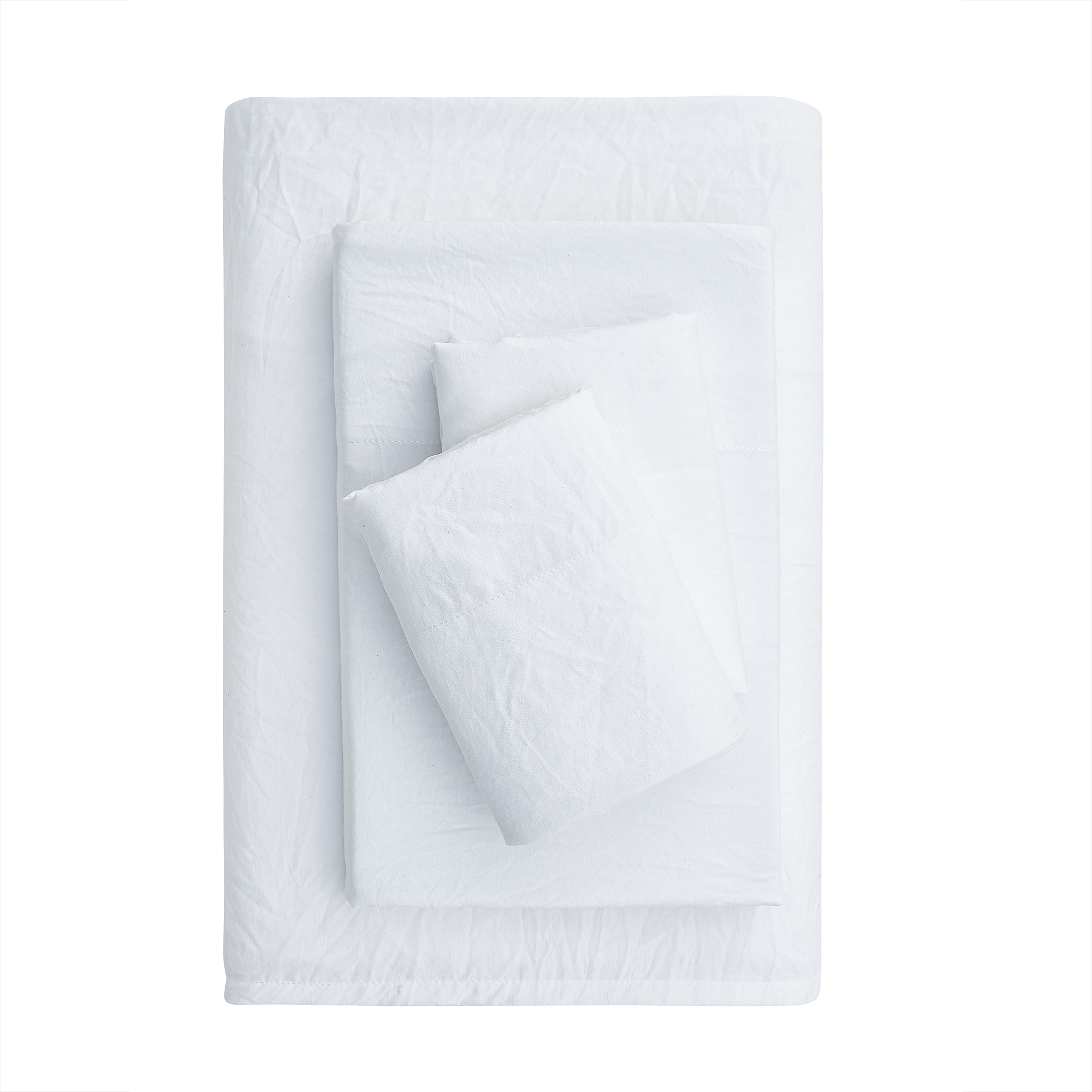 Mainstays Washed Ultra Soft Microfiber Sheet Set, Queen, Arctic White photo 1