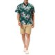 thumbnail image 2 of CAMISAS DE HOMBRE CORTAS DE INSPIRACIÓN CHIC, CON ESTAMPADO FLORAL, BOTONES EN LA PARTE FRONTAL, CAMISA HAWAIANA DE PLAYA, 50 VERDE ROSA, 2 of 6