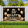 thumbnail image 5 of Yatrandify Golden Theme Happy Birthday Banner Crown Design 50th Celebration Balloon Decorations for Birthday Party Milestone Celebration Indoor Decoration, 5 of 8