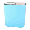 thumbnail image 2 of Cubo de basura con compartimentos para residuos de cocina, blanco, con tapa para separar residuos secos y húmedos, elegante cubo de basura de plástico para el hogar., 2 of 6