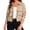 Khaki, variant on Women's Cropped Bomber Jackets Trendy Fall Long Sleeve Button Down Lightweight Oversized Utility Anorak Coat with Multi-Pockets