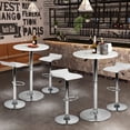 thumbnail image 3 of Mesa de Bar Redonda Rotación Blanco, con base plateada, Altura Ajustable HOMEMAKE FURNITURE Moderno, 3 of 6