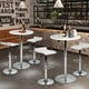 thumbnail image 3 of Mesa de Bar Redonda Rotación Blanco, con base plateada, Altura Ajustable HOMEMAKE FURNITURE Moderno, 3 of 6