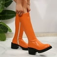 thumbnail image 6 of IUJSOY Chunky Heel Knee High Boots Women Round Toe Gogo Boots Fashion Zipper Mid Calf Boots, 6 of 9