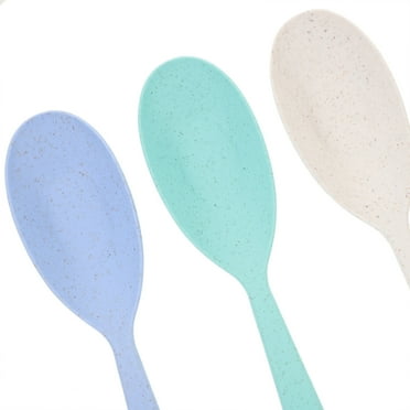 Stri 6pcs Wheat Straw Child Spoons Anti-scald Plastic Soup Spoon Tableware for Home Restaurant (Random Color)