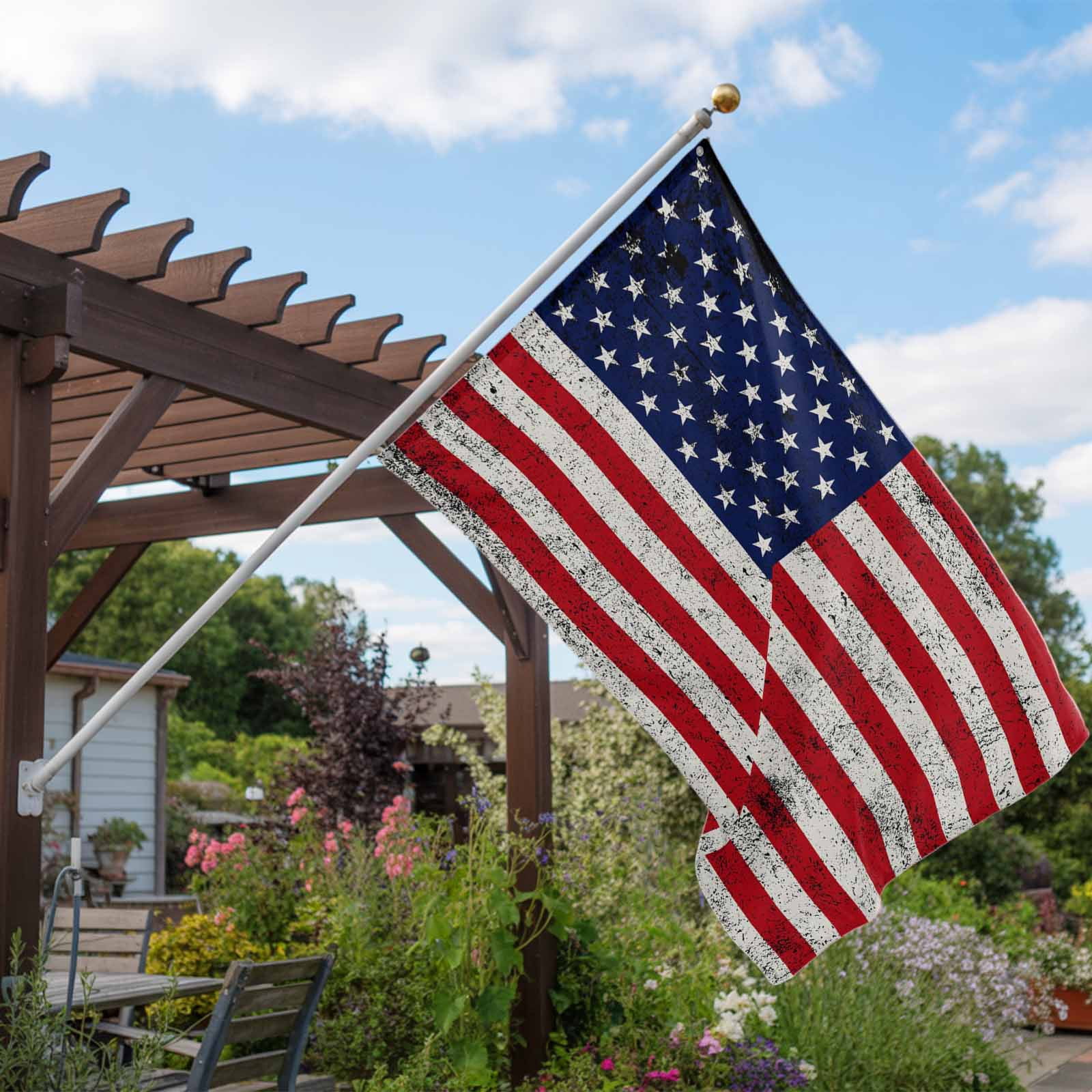4th of July Flags for Outside 3x5 ft American Flag Outdoor Flags Double Sided Grommets House Banner Retro USA Flag July 4th Patio Yard Flag for Outdoor Party Porch Independence Day Decor