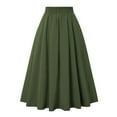 thumbnail image 2 of RUTAYY Women Fashion Casual Skirt With Pockets Vintage High Waist Pleated Skirt Solid Color Casual Travel Skirts, 2 of 6