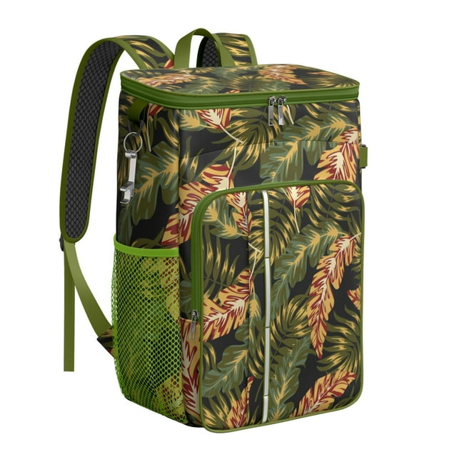 Sac à Dos Glacière Rétro Hawaïen à Motif Floral Isolé - 20 L, Garde au Froid 20 Heures, Parfait pour les Sorties d'Été