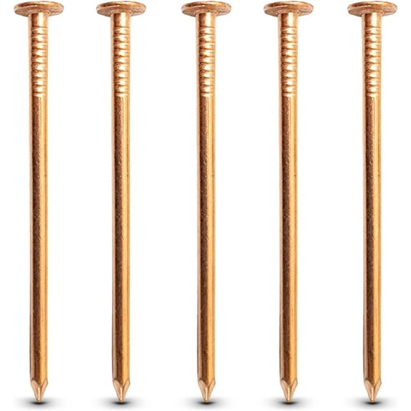 10 Pack 3 Inch USA MADE Copper Nails Pack - Pure Copper Nail Spikes USA Made - Solid Reliable Used for Trees, Stumps, Landscaping, and Hobbies