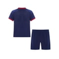 thumbnail image 2 of HULIJA Kids Boys Football Uniform Soccer Jersey Sport Athletic Shirts Undershirt with Drawstring Navy Blue M, 2 of 7