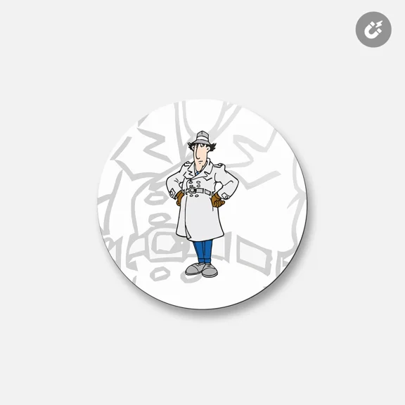 Inspector Gadget Cartoon | 4'' X 4'' Round Decorative Magnet