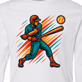 thumbnail image 4 of Inktastic Baseball Player Action Retro Sports Long Sleeve Youth T-Shirt, 4 of 5