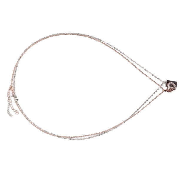 Collar magnético de corazón Bling Bling Collar a juego de pareja de corazones de aleación para el y ella plata rosa