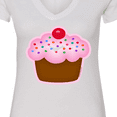thumbnail image 4 of Inktastic Cupcake Women's V-Neck T-Shirt, 4 of 5