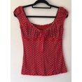 thumbnail image 4 of Women Y2K Polka Dot Milkmaid Blouse, Cap Sleeve Square Neck Lace Trim Ribbon Tie Front Top, Vintage Coquette Casual Shirt for Dating Streetwear & Going Out Outfits, 4 of 9