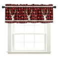 thumbnail image 2 of Innerwin Christmas Thermal Insulated Kitchen Valance Cafe Tier Scarf Xmas Short Window Curtain Rod Pocket Half Window Drapes Slot Top Curtain Panel Style-J 1pc-Top Valance: W:18''x H:54'', 2 of 6