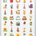thumbnail image 4 of 35pcs-50pcs Colorful Stationery Stickers Summer Kids Stickers Tropical Teacher Reward Stickers for Laptop Suitcase Luggage, 4 of 9