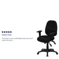 thumbnail image 2 of Mid-Back Black Fabric Multifunction Executive Swivel Ergonomic Office Chair with Adjustable Arms, 2 of 9