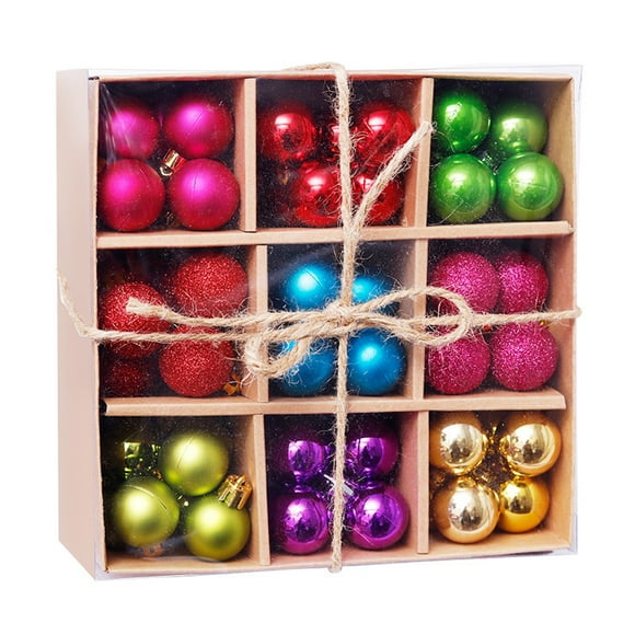 ESULOMP 99PCS Small Christmas Ball Oranments Pendant, Shatterproof Christmas Tree Bauble Hanging Decoration Bright Colored Ball for Xmas Holiday Wedding Home Party Ornament Decor(1.18in)