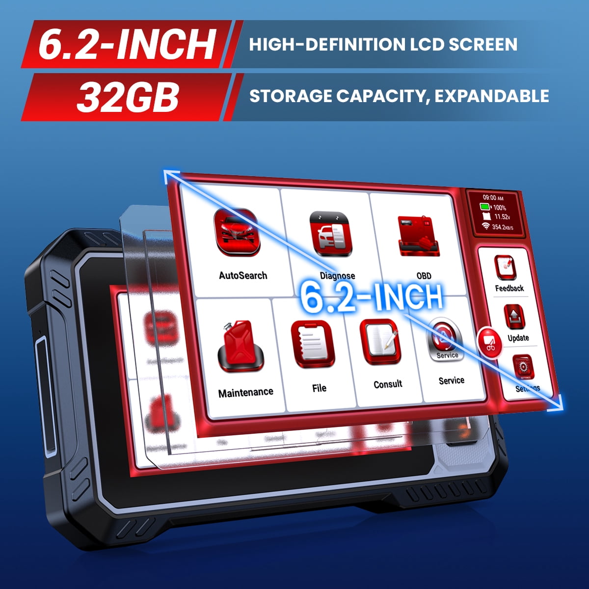 ANCEL FX6100 Bidirectional OBD2 Scanner, All System Car Diagnostic Scan ToolTool with 15+ Reset, EPB/BMS/SAS/DPF Reset/ABS Bleeding/Injector Cod-ing, FCA&CANFD, AutoScan, Free Upgrade